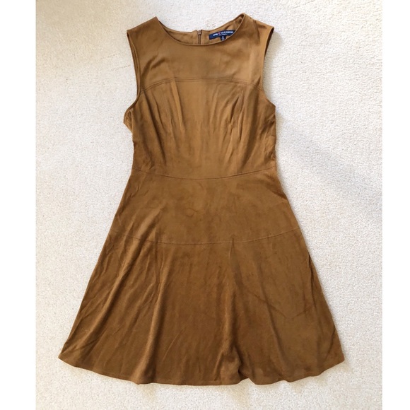 one clothing Dresses & Skirts - one clothing-Brown Suede Sleeveless Dress